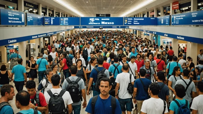 Venue/architecture.

Multitud en aeropuerto de México. Aumento del turismo desde Estados Unidos impacta el sector Inmobiliario. Conferencia LATAM analiza tendencias.