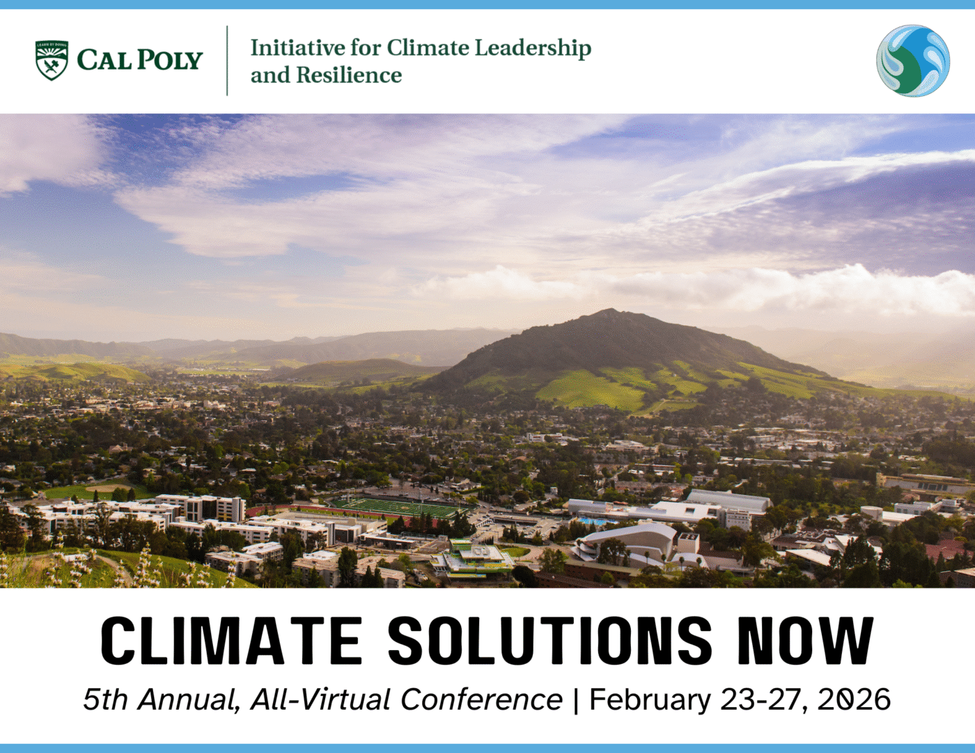 venue/architecture
Vista aérea de la ciudad para la conferencia virtual Climate Solutions Now de Cal Poly, 2026. Soluciones climáticas.