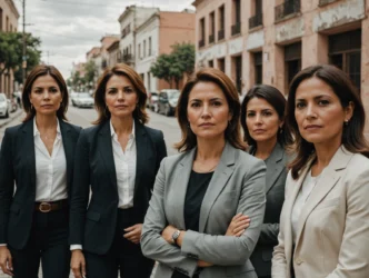 Grupo de mujeres líderes en Inmobiliare Summits, destacando su influencia en real estate en México. Conferencia transformadora en LATAM. Año actual.