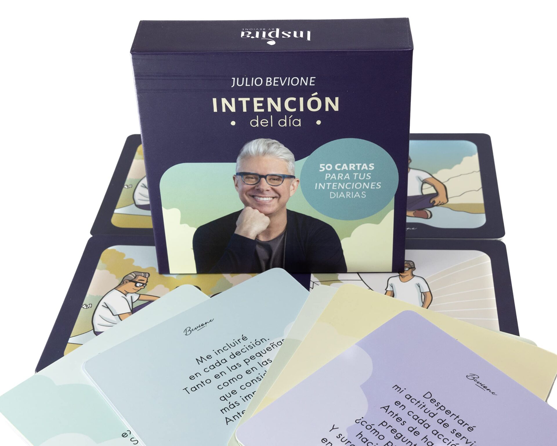 Producto Julio Bevione. Juego de cartas Intención del día para tus intenciones diarias. Ideal para conferencias y eventos Inmobiliare Summits México y LATAM.