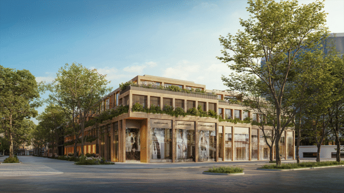 venue/architecture
Diseño arquitectónico moderno en ciudad de México, posible sede de Inmobiliare Summits. Espacios comerciales y vegetación urbana.