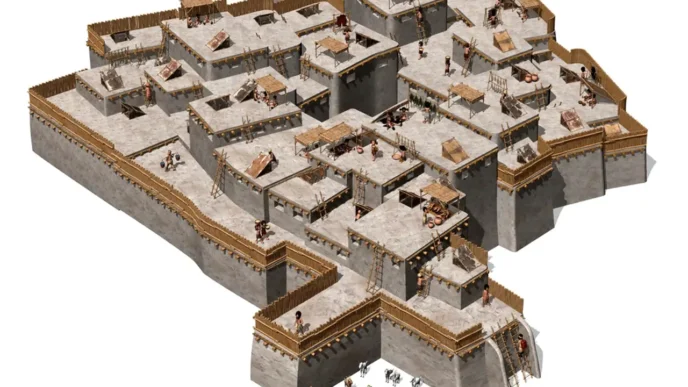 Venue/architecture.
Vista aérea de Tiangang Village, China, un nuevo museo espiral de arte. Diseño arquitectónico único. Inmobiliare Summits, real estate.