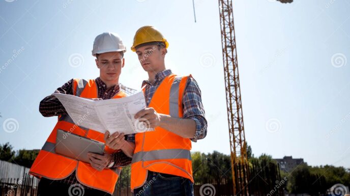 venue/architecture

Dos ingenieros revisan planos en obra. Desarrollo inmobiliario en México, arquitectura de Henning Larsen. Conferencia real estate LATAM.