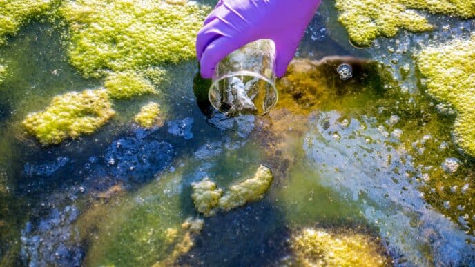 Venue/Architecture.

Muestra de agua tomada en un estanque con algas. Análisis ASG en Inmobiliare Summits, evento de real estate en México y LATAM.