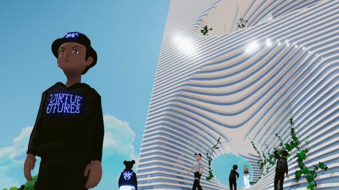 Venue/Architecture.

Diseño arquitectónico de Bjarke Ingels Group en el metaverso. Edificio futurista presentado en Inmobiliare Summits LATAM. Real estate.