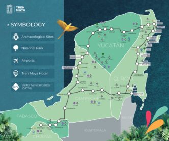 venue/architecture
Mapa del Tren Maya en México. Destinos turísticos, sitios arqueológicos y aeropuertos en la península de Yucatán. #InmobiliareSummits #LATAM