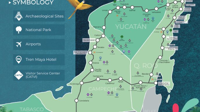 venue/architecture
Mapa del Tren Maya en México. Destinos turísticos, sitios arqueológicos y aeropuertos en la península de Yucatán. #InmobiliareSummits #LATAM
