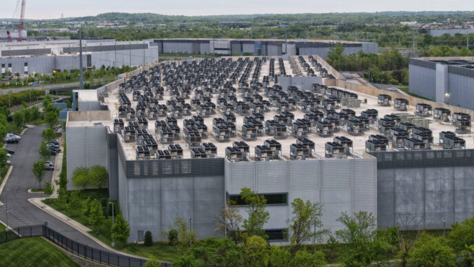 venue/architecture

Vista aérea de un centro de datos con múltiples unidades de refrigeración en la azotea. Arquitectura moderna y funcional.