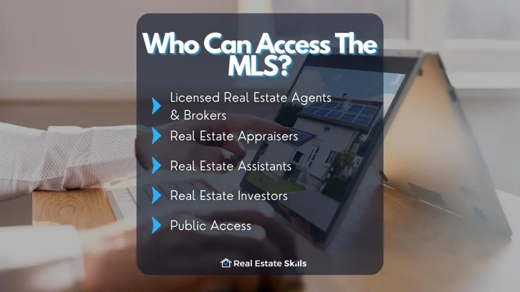 Acceso MLS: Agentes, tasadores, asistentes e inversores inmobiliarios. Colaboración MLS transformando datos en real estate. Información clave en pantalla.