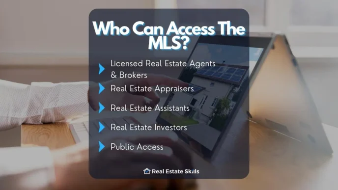 Acceso MLS: Agentes, tasadores, asistentes e inversores inmobiliarios. Colaboración MLS transformando datos en real estate. Información clave en pantalla.