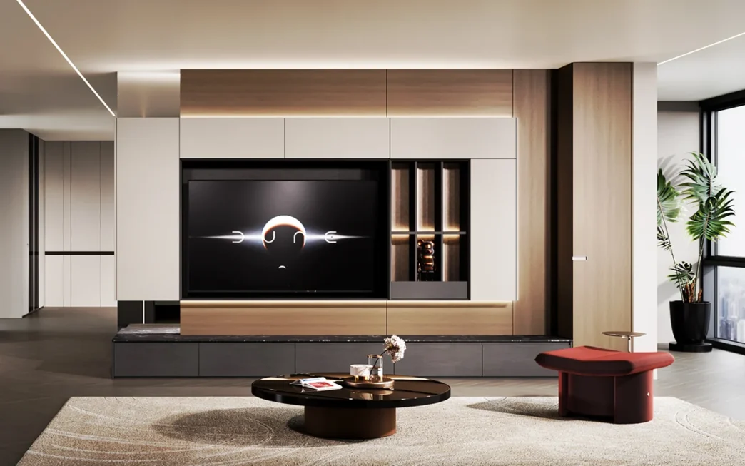 venue/architecture

Diseño interior moderno con mueble de TV y mesa de centro. Espacio elegante para evento real estate Inmobiliare Summits en México.