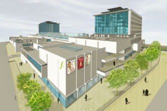 venue/architecture
Vista arquitectónica del centro comercial en Lima. Diseño moderno para Inmobiliare Summits. Espacios para real estate y conferencias.