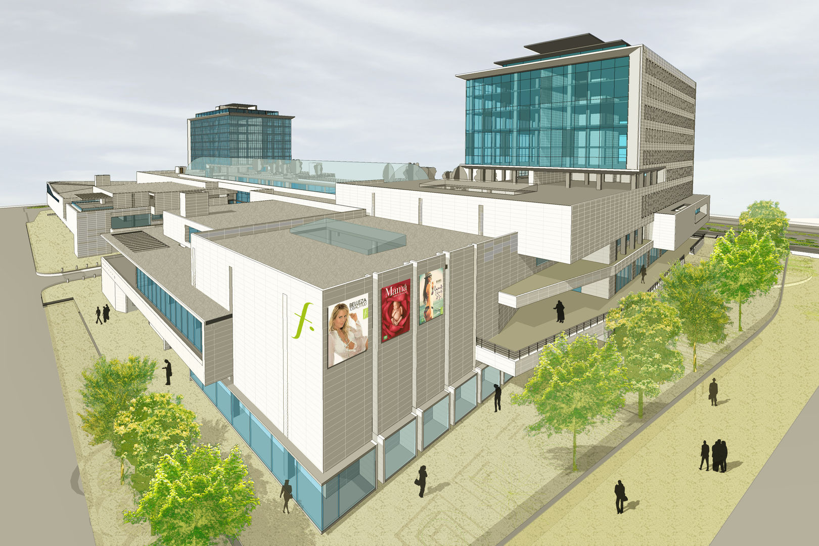 venue/architecture
Vista arquitectónica del centro comercial en Lima. Diseño moderno para Inmobiliare Summits. Espacios para real estate y conferencias.