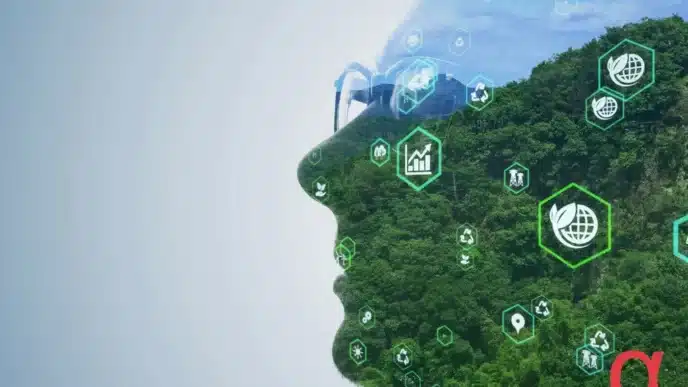 Conceptual image of sustainability in real estate, showcasing a profile filled with nature. Inmobiliare Summits.