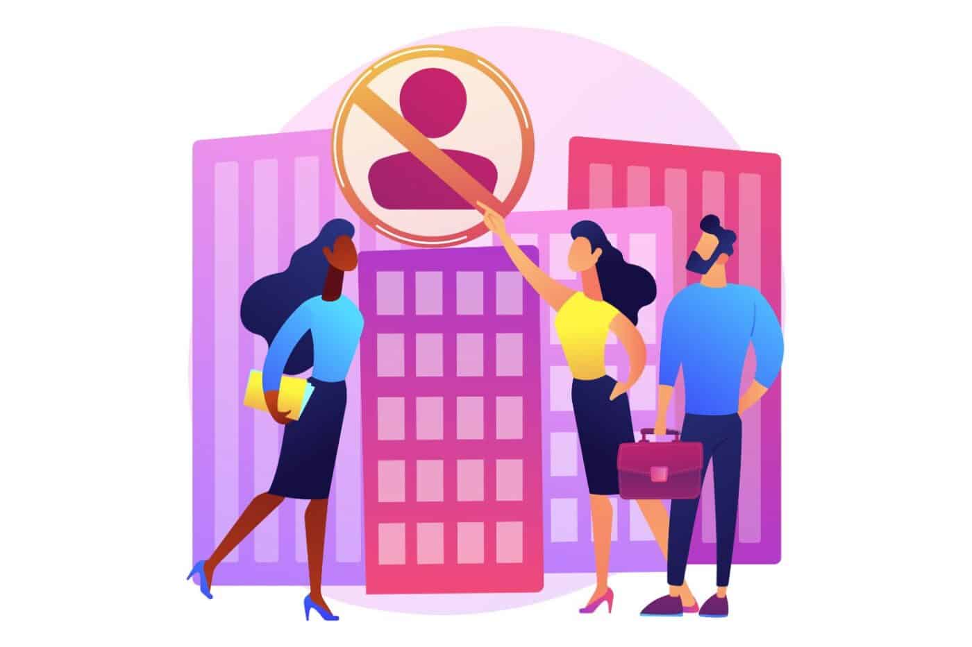 speakers/headshot
Ilustración de personas frente a edificios con símbolo de prohibido. Concepto de prácticas monopólicas en real estate en México.