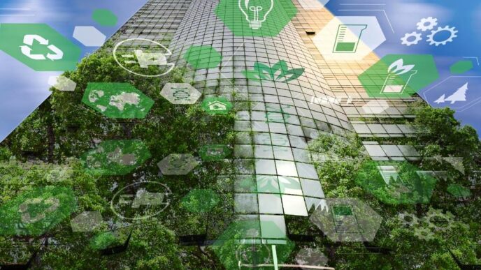 Venue/architecture

Edificio ecológico con iconos ESG en Inmobiliare Summits. Diseño sostenible para bienes raíces en LATAM. Arquitectura verde en México.