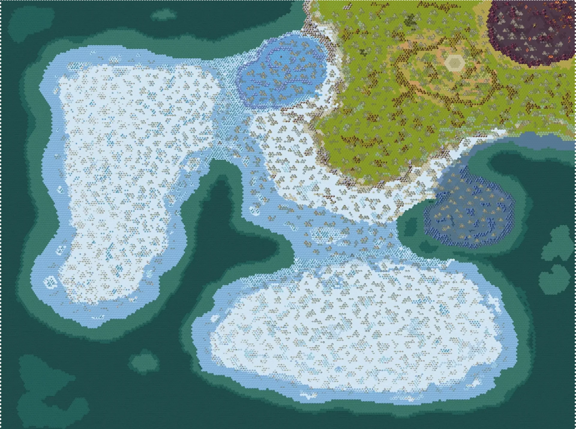 Mapa digital de terreno con agua, tierra y vegetación. Diseño para Inmobiliare Summits.
