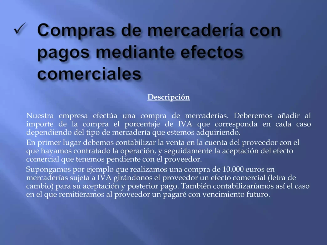 Presentación Inmobiliare Summits México: Compras con pagos comerciales. Descripción de la operación contable. Real Estate LATAM.