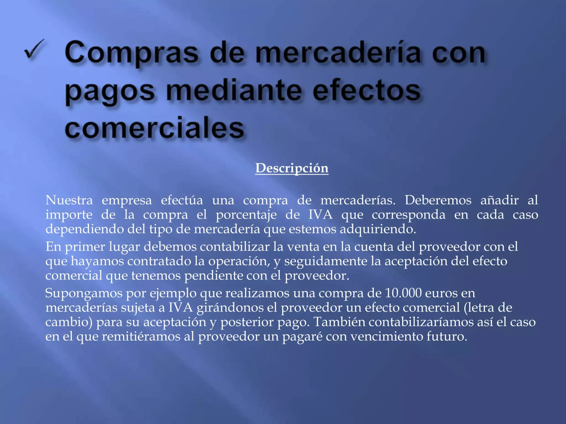 Presentación Inmobiliare Summits México: Compras con pagos comerciales. Descripción de la operación contable. Real Estate LATAM.