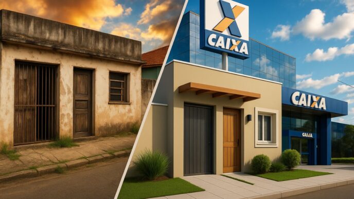 Inversión Credit Casa: compara la casa antigua con la moderna sucursal de CAIXA. El único fondo con rendimientos que transforma tu futuro.