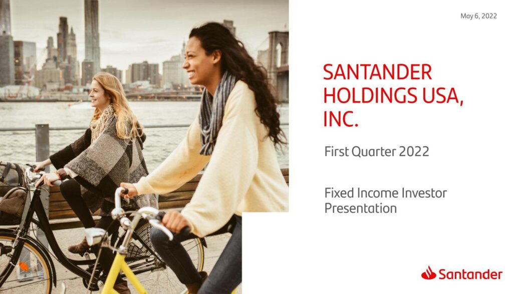 sponsors/branding

Santander Holdings USA, Inc. presenta informe del primer trimestre de 2022. Presentación para inversionistas. Santander, sponsor.
