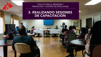 Asistentes participan en sesión de capacitación. El evento aborda temas de bienestar y prevención de infecciones.