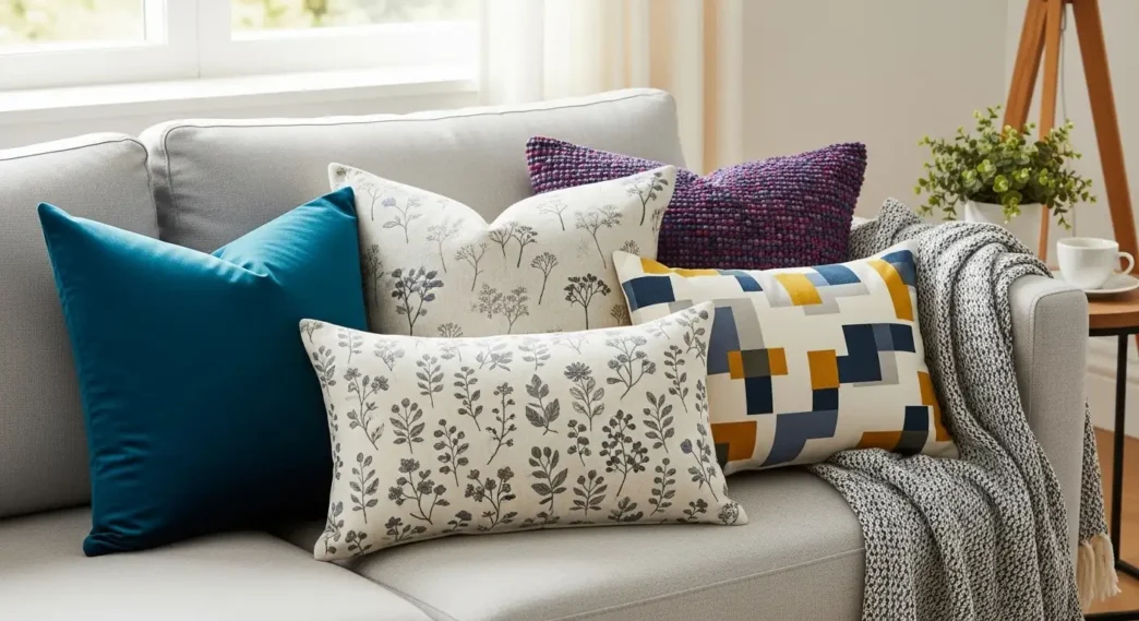 Here's my response:

venue/architecture

Diseño interior moderno con cojines decorativos en sofá. Estilo y confort en bienes raíces. #InmobiliareSummits #realestate #Mexico