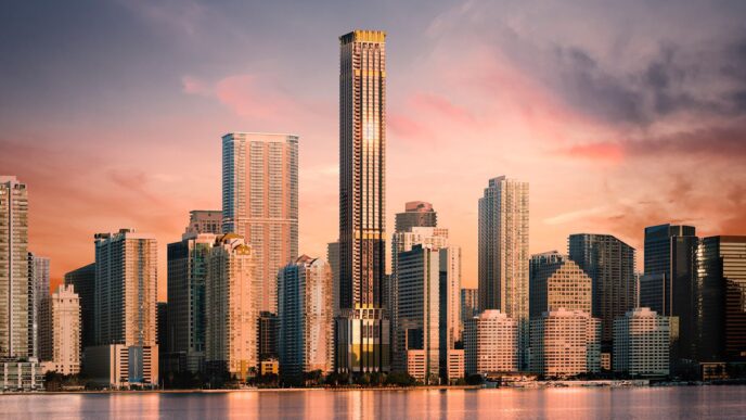 Ciudad/Destino.

Skyline de Miami al atardecer. Arquitectura moderna y rascacielos reflejados en el agua. Destino de conferencias Inmobiliare Summits LATAM.