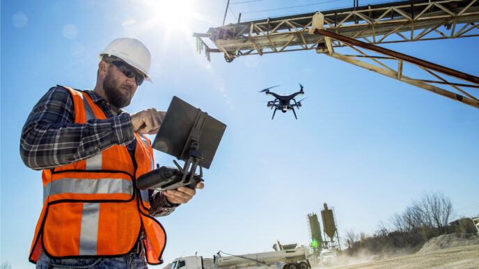 Venue/Architecture
Trabajador opera dron en obra de construcción. El uso de drones en el sector inmobiliario LATAM se discute en Inmobiliare Summits México.