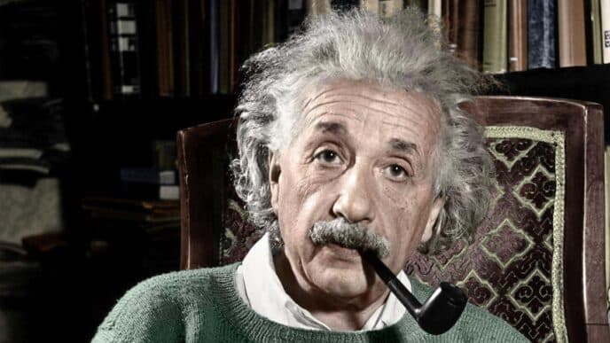 Retrato de Albert Einstein fumando pipa. El Museo Einstein en Israel destacará su legado. Un proyecto inmobiliario importante.
