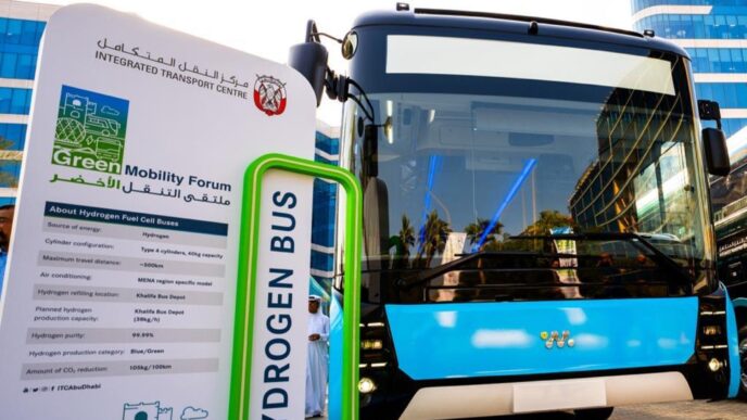 venue/architecture
Autobús de hidrógeno en exhibición durante el Green Mobility Forum. Innovación para el transporte sostenible. #transporte #tecnología #futuro