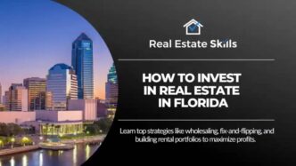 Estrategias de inversión inmobiliaria en Florida: skyline de Jacksonville al atardecer. Aprenda a invertir en el mercado de Florida.