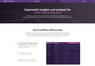 Página web de CreditFlow, análisis de mercados de deuda. Plataforma con datos robustos y gráficos dinámicos. #realestate #LATAM #conference