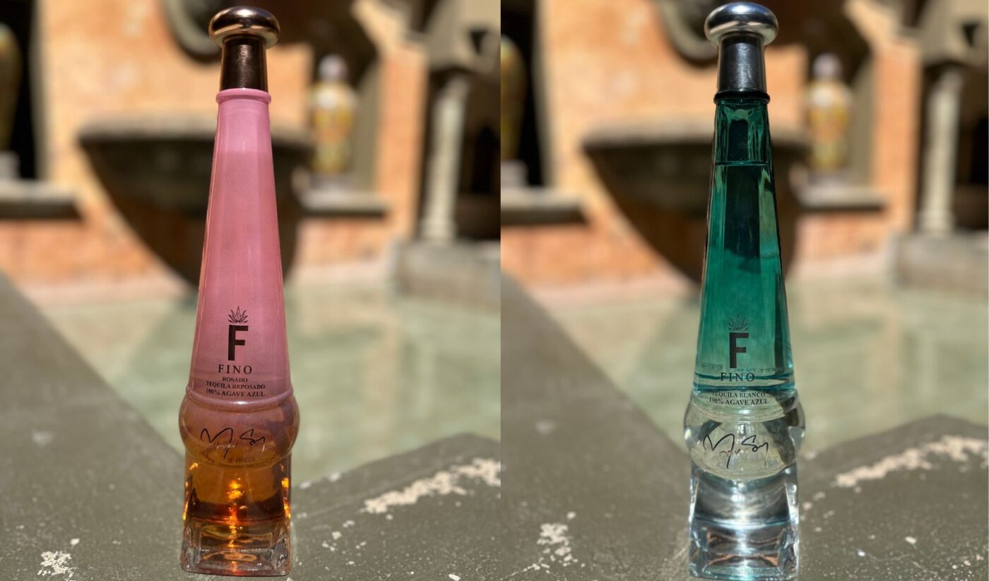 Sponsors/branding.
Botellas de tequila Fino, patrocinador de Inmobiliare Summits, con diseños únicos. Promoción de marca en evento de real estate en México.