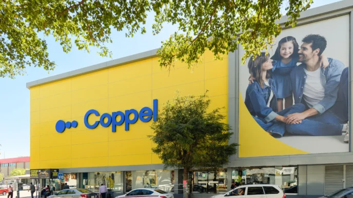 venue/architecture

Edificio de Coppel en México. Arquitectura comercial con letrero azul sobre fachada amarilla. Imagen de familia en gran cartel.