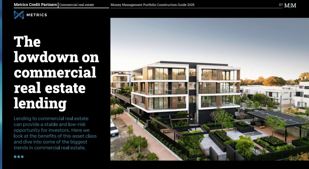 Inversión en Construcción Comercial: Edificio moderno con diseño vanguardista y paisajismo exuberante. Impacto en el Real Estate con Metrics.