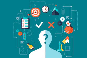 Ilustración de habilidades y decisiones en bienes raíces. Conceptos de planificación y análisis para el éxito en el mercado inmobiliario México.