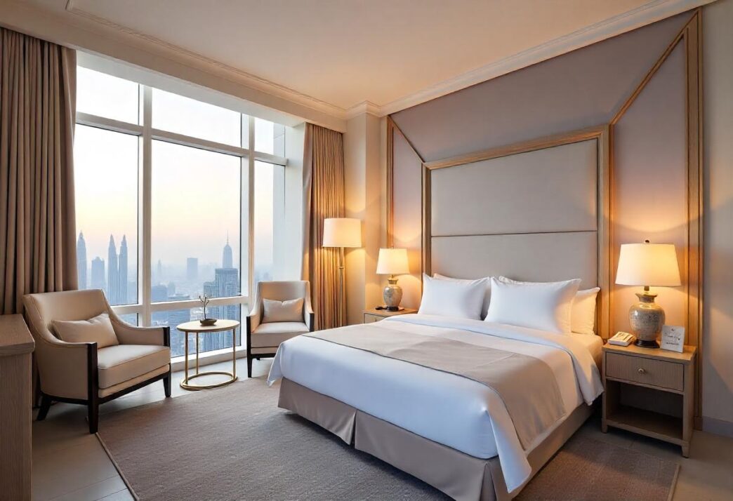 venue/architecture

Habitación de hotel de lujo con vista a la ciudad, ideal para asistentes a Inmobiliare Summits. Diseño moderno y confortable en México, LATAM.