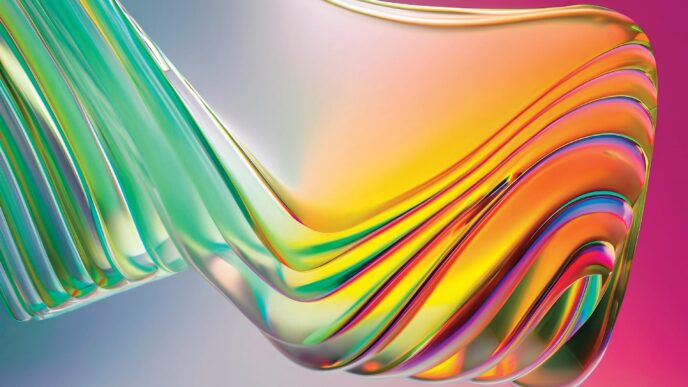 Diseño abstracto Holcim México. Ondas coloridas que simbolizan innovación y liderazgo con Christian Dedeu, nuevo CEO de Holcim en México.