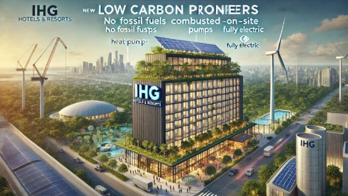 IHG Singapur: hotel pionero en bajo carbono con paneles solares, turbinas eólicas y vegetación. Diseño sostenible y moderno. IHG Hotels&Resorts
