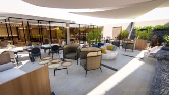 Venue/architecture.

Diseño arquitectónico de Milla Leoni para Inmobiliare Summits, muestra un espacio moderno. Diseño real estate en México, LATAM.