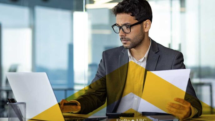 speakers/headshot
Profesional revisando documentos y laptop. Inmobiliare Summits, sector real estate en México, LATAM. FinBe ABC, servicios financieros.