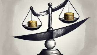 conceptual. Balanza con monedas doradas ilustra inversiones en Inmobiliare Summits. Encuentra oportunidades en el sector de bienes raíces en México y LATAM.