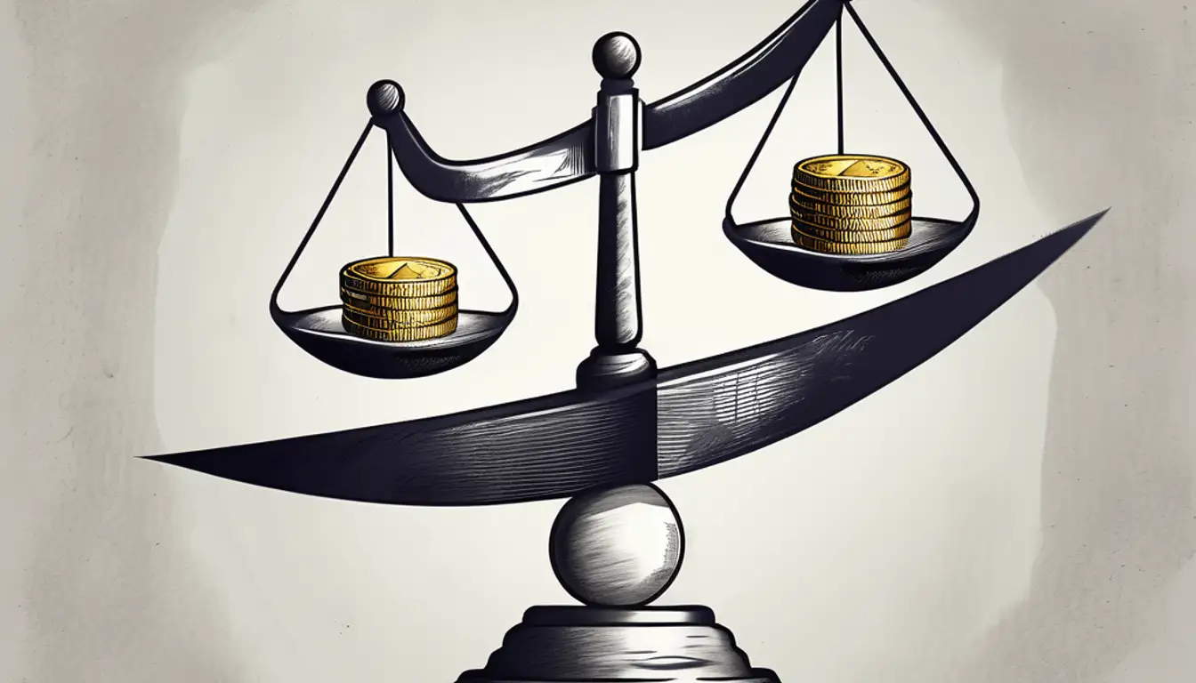 conceptual. Balanza con monedas doradas ilustra inversiones en Inmobiliare Summits. Encuentra oportunidades en el sector de bienes raíces en México y LATAM.