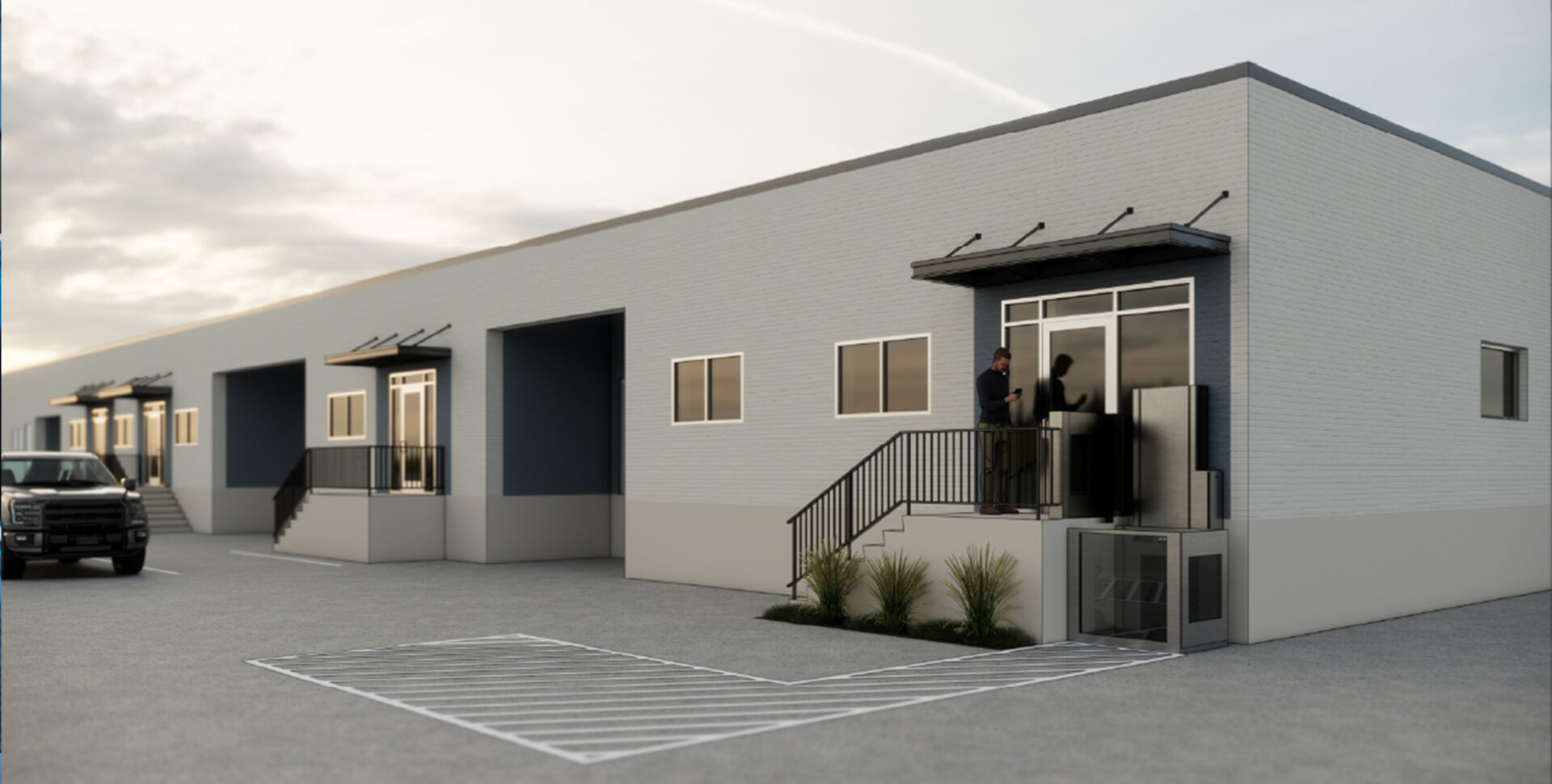 venue/architecture
Edificio industrial moderno en México. Diseño arquitectónico para Inmobiliare Summits, conferencia de real estate LATAM. Espacios funcionales y estéticos.