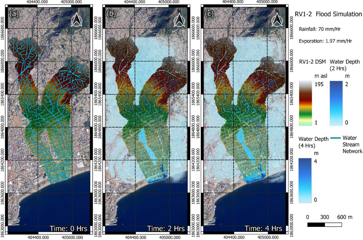 Venue/Architecture.

Simulación de inundación RV1-2 tras huracán Otis en Acapulco, México. Visualización de profundidad del agua en diferentes tiempos. Inmobiliare Summits.