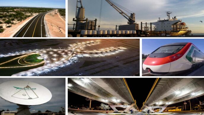 City/Destination.
Infografía de proyectos de infraestructura en México, incluyendo el Tren Maya. Inmobiliare Summits destaca el desarrollo inmobiliario en LATAM.