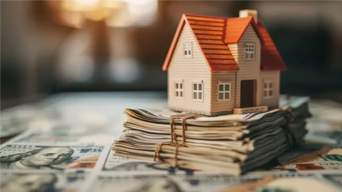 inmobiliaria/otros
Casa de juguete sobre billetes. Finanzas e inversión en bienes raíces. Inmobiliare Summits, LATAM.