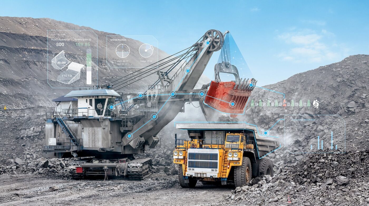Speakers/headshot

Minería moderna: excavadora y camión de volteo trabajando en una mina con visualización de datos en tiempo real. Tecnología e innovación.