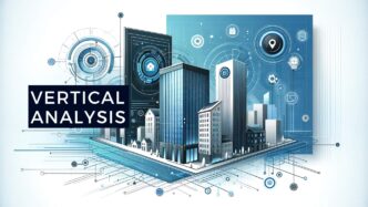 Ilustración de innovación tecnológica Proptech LATAM, con edificios modernos y elementos digitales. Análisis vertical del mercado inmobiliario tech.